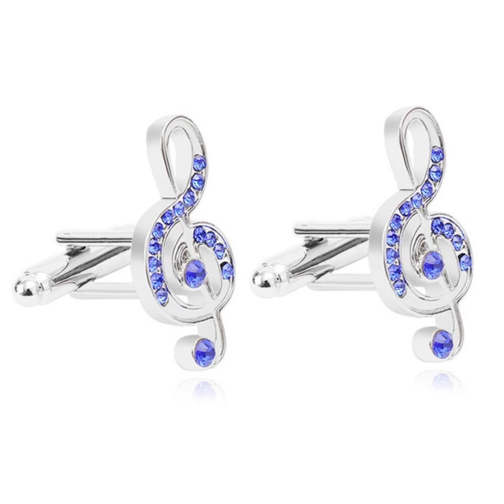Sapphire and Blue Treble Clef Cufflinks